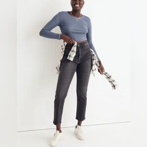 Madewell|Classic off Black/gray Women's Jeans,10” high rise skinny crop,size 32•